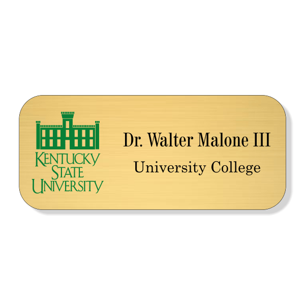 Kentucky State University Gold Name Tag