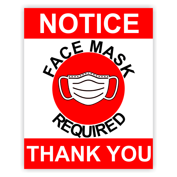 Notice Face Mask Required Sign HC Brands