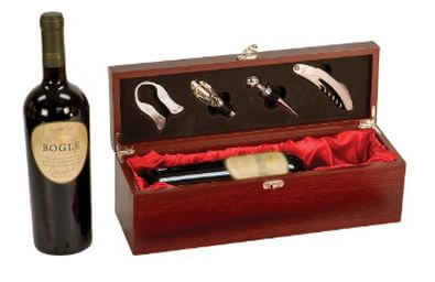 custom engraved rosewood wine box wedding gift