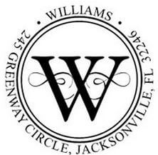 custom round monogram address stamp holmes
